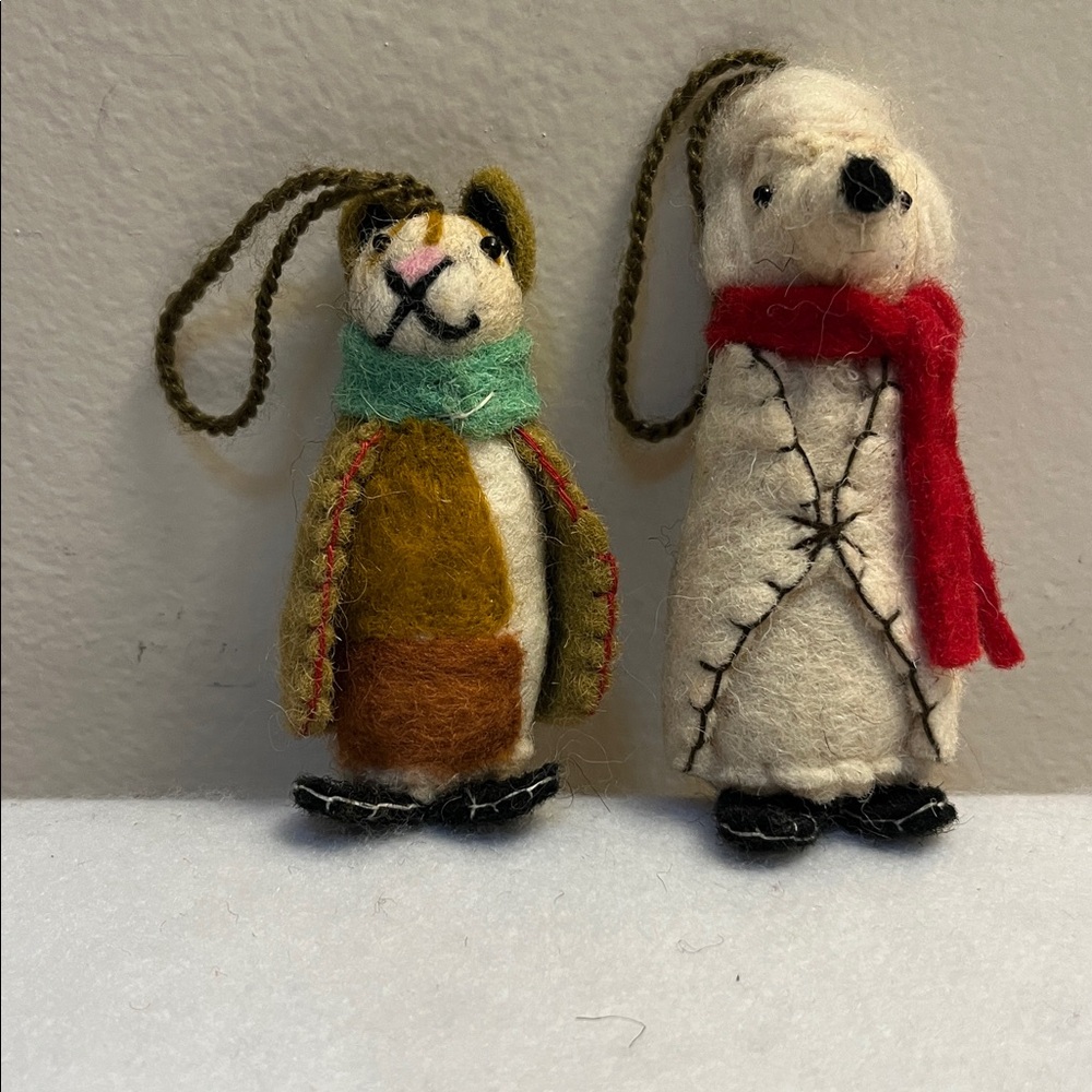 Embroidered Wool Dog Ornaments from India 'Festive Pups' Set of 6 - Picture 8 of 11
